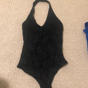 Guess small black lace leotard